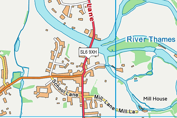 SL6 9XH map - OS VectorMap District (Ordnance Survey)