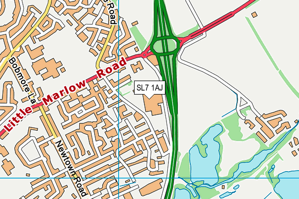 SL7 1AJ map - OS VectorMap District (Ordnance Survey) SL7 1AJ map - OS VectorMap District (Ordnance Survey)