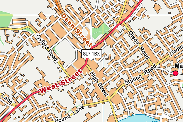 SL7 1BX map - OS VectorMap District (Ordnance Survey) SL7 1BX map - OS VectorMap District (Ordnance Survey)