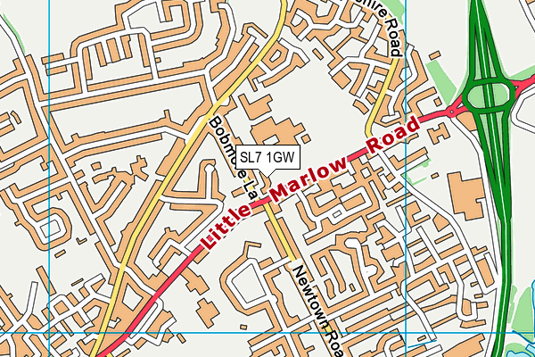 SL7 1GW map - OS VectorMap District (Ordnance Survey) SL7 1GW map - OS VectorMap District (Ordnance Survey)