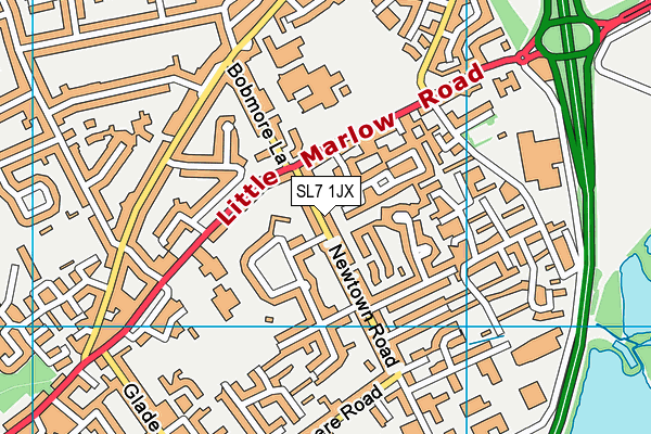 SL7 1JX map - OS VectorMap District (Ordnance Survey) SL7 1JX map - OS VectorMap District (Ordnance Survey)