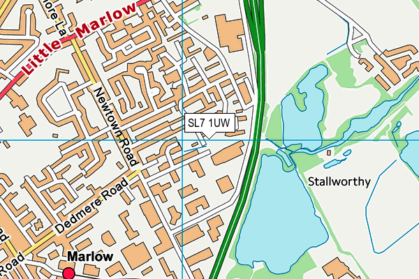 SL7 1UW map - OS VectorMap District (Ordnance Survey) SL7 1UW map - OS VectorMap District (Ordnance Survey)