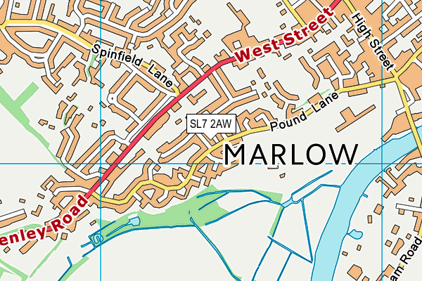 SL7 2AW map - OS VectorMap District (Ordnance Survey) SL7 2AW map - OS VectorMap District (Ordnance Survey)