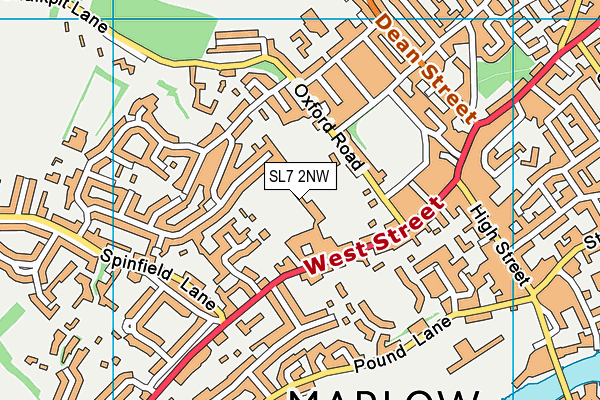 SL7 2NW map - OS VectorMap District (Ordnance Survey) SL7 2NW map - OS VectorMap District (Ordnance Survey)