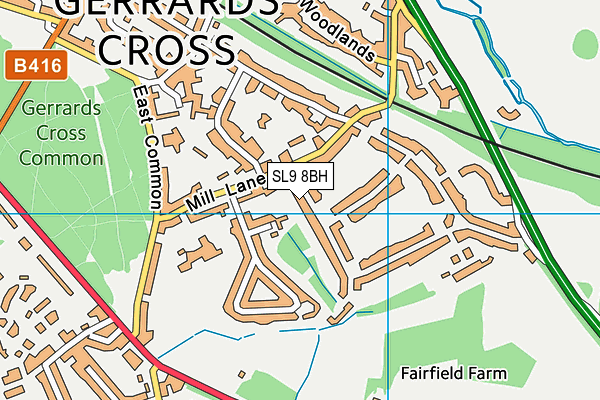 SL9 8BH map - OS VectorMap District (Ordnance Survey)