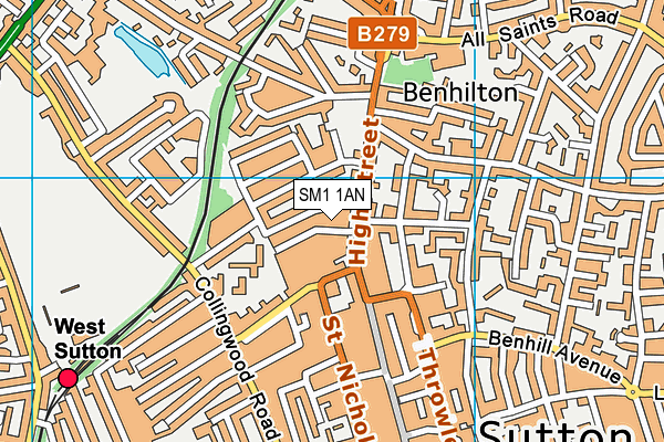 SM1 1AN map - OS VectorMap District (Ordnance Survey) SM1 1AN map - OS VectorMap District (Ordnance Survey)