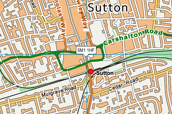 SM1 1HF map - OS VectorMap District (Ordnance Survey) SM1 1HF map - OS VectorMap District (Ordnance Survey)