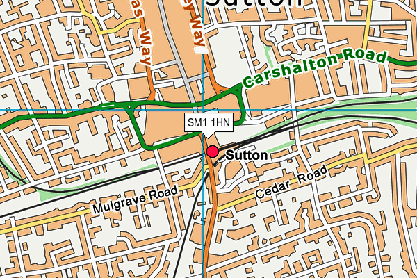 SM1 1HN map - OS VectorMap District (Ordnance Survey) SM1 1HN map - OS VectorMap District (Ordnance Survey)
