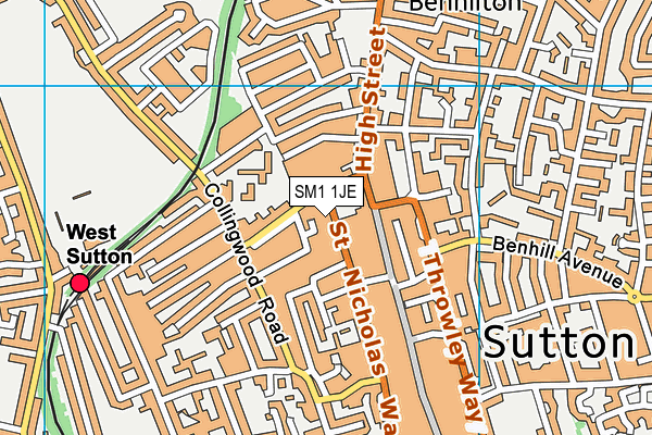 SM1 1JE map - OS VectorMap District (Ordnance Survey) SM1 1JE map - OS VectorMap District (Ordnance Survey)
