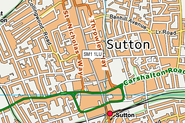 SM1 1LU map - OS VectorMap District (Ordnance Survey) SM1 1LU map - OS VectorMap District (Ordnance Survey)