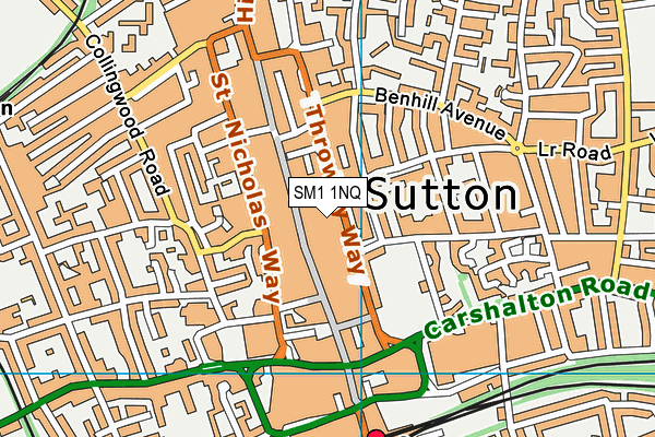 SM1 1NQ map - OS VectorMap District (Ordnance Survey) SM1 1NQ map - OS VectorMap District (Ordnance Survey)