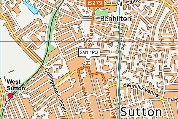 SM1 1PQ map - OS VectorMap District (Ordnance Survey) SM1 1PQ map - OS VectorMap District (Ordnance Survey)