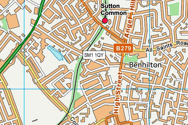 SM1 1QY map - OS VectorMap District (Ordnance Survey) SM1 1QY map - OS VectorMap District (Ordnance Survey)