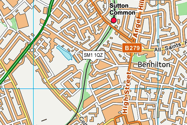 SM1 1QZ map - OS VectorMap District (Ordnance Survey) SM1 1QZ map - OS VectorMap District (Ordnance Survey)