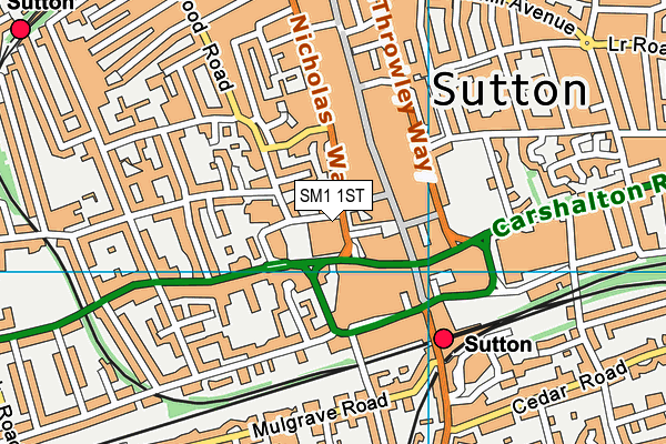 SM1 1ST map - OS VectorMap District (Ordnance Survey) SM1 1ST map - OS VectorMap District (Ordnance Survey)