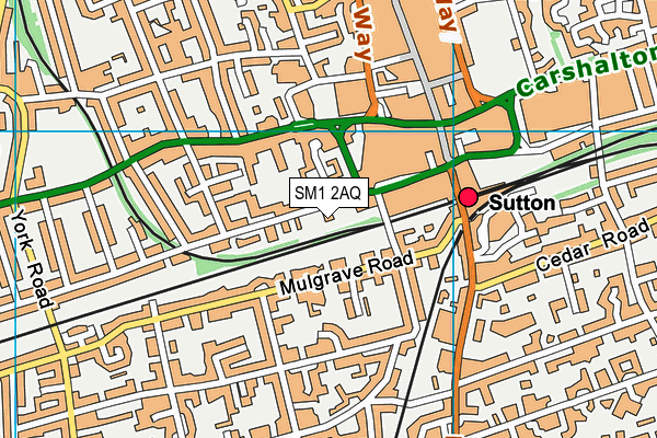 SM1 2AQ map - OS VectorMap District (Ordnance Survey) SM1 2AQ map - OS VectorMap District (Ordnance Survey)