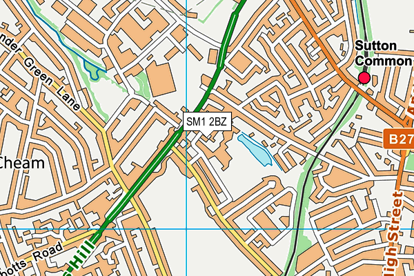SM1 2BZ map - OS VectorMap District (Ordnance Survey) SM1 2BZ map - OS VectorMap District (Ordnance Survey)