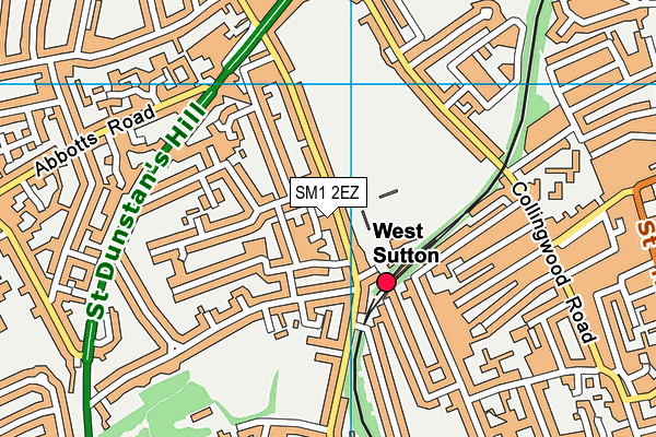 SM1 2EZ map - OS VectorMap District (Ordnance Survey) SM1 2EZ map - OS VectorMap District (Ordnance Survey)