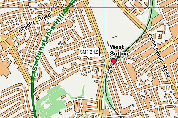 SM1 2HZ map - OS VectorMap District (Ordnance Survey) SM1 2HZ map - OS VectorMap District (Ordnance Survey)