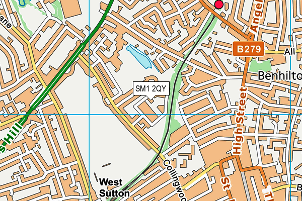 SM1 2QY map - OS VectorMap District (Ordnance Survey) SM1 2QY map - OS VectorMap District (Ordnance Survey)