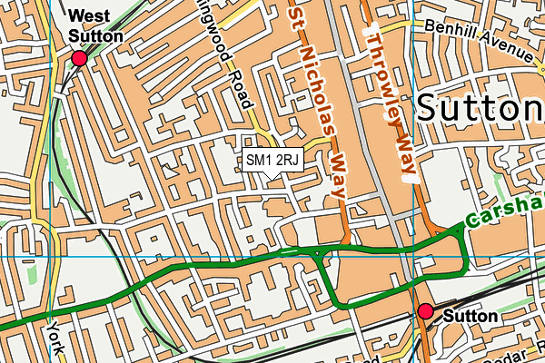 SM1 2RJ map - OS VectorMap District (Ordnance Survey) SM1 2RJ map - OS VectorMap District (Ordnance Survey)
