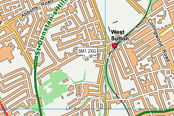 SM1 2XG map - OS VectorMap District (Ordnance Survey) SM1 2XG map - OS VectorMap District (Ordnance Survey)