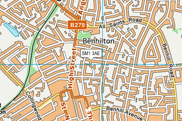 SM1 3AE map - OS VectorMap District (Ordnance Survey) SM1 3AE map - OS VectorMap District (Ordnance Survey)