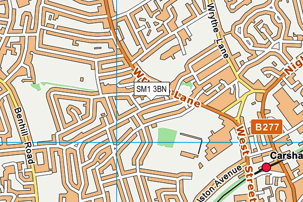 SM1 3BN map - OS VectorMap District (Ordnance Survey) SM1 3BN map - OS VectorMap District (Ordnance Survey)
