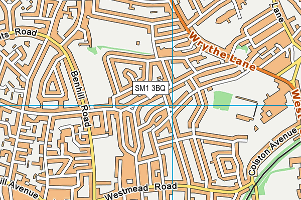 SM1 3BQ map - OS VectorMap District (Ordnance Survey) SM1 3BQ map - OS VectorMap District (Ordnance Survey)