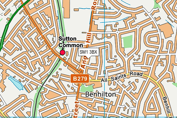 SM1 3BX map - OS VectorMap District (Ordnance Survey) SM1 3BX map - OS VectorMap District (Ordnance Survey)