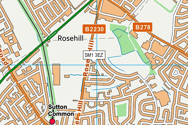SM1 3EZ map - OS VectorMap District (Ordnance Survey) SM1 3EZ map - OS VectorMap District (Ordnance Survey)