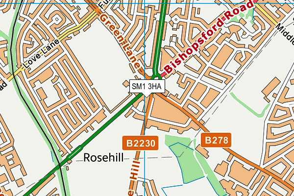 SM1 3HA map - OS VectorMap District (Ordnance Survey) SM1 3HA map - OS VectorMap District (Ordnance Survey)