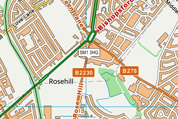 SM1 3HQ map - OS VectorMap District (Ordnance Survey) SM1 3HQ map - OS VectorMap District (Ordnance Survey)