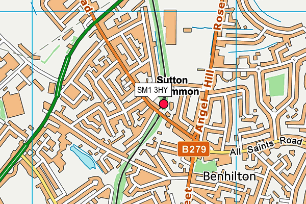 SM1 3HY map - OS VectorMap District (Ordnance Survey) SM1 3HY map - OS VectorMap District (Ordnance Survey)