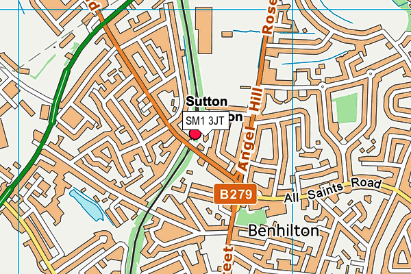 SM1 3JT map - OS VectorMap District (Ordnance Survey) SM1 3JT map - OS VectorMap District (Ordnance Survey)