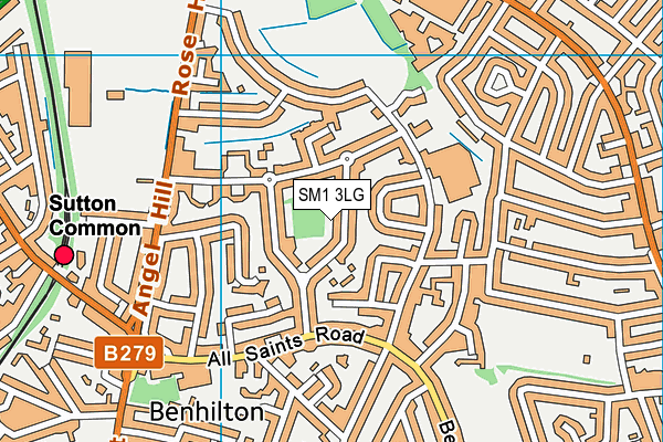 SM1 3LG map - OS VectorMap District (Ordnance Survey) SM1 3LG map - OS VectorMap District (Ordnance Survey)