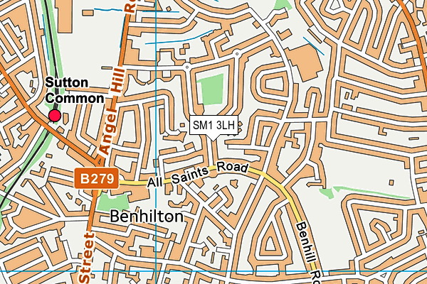SM1 3LH map - OS VectorMap District (Ordnance Survey) SM1 3LH map - OS VectorMap District (Ordnance Survey)