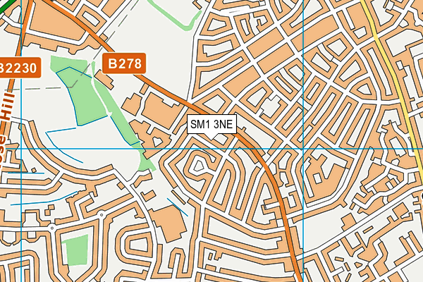 SM1 3NE map - OS VectorMap District (Ordnance Survey) SM1 3NE map - OS VectorMap District (Ordnance Survey)