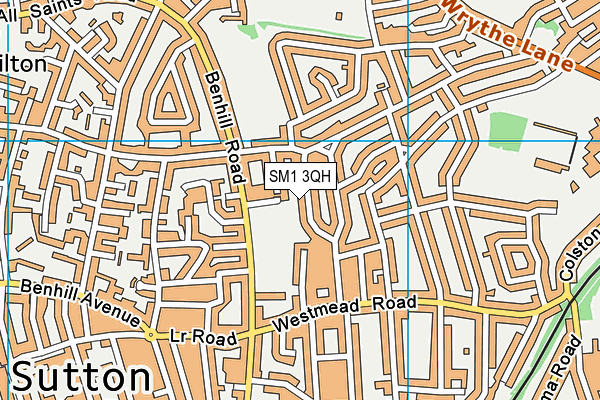 SM1 3QH map - OS VectorMap District (Ordnance Survey) SM1 3QH map - OS VectorMap District (Ordnance Survey)