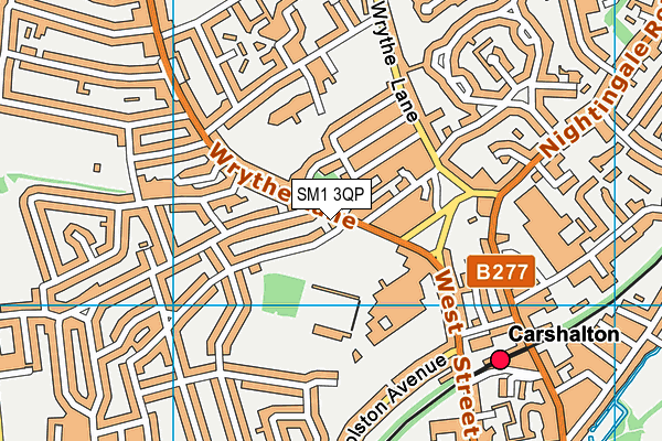 SM1 3QP map - OS VectorMap District (Ordnance Survey) SM1 3QP map - OS VectorMap District (Ordnance Survey)