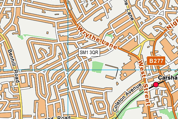 SM1 3QR map - OS VectorMap District (Ordnance Survey) SM1 3QR map - OS VectorMap District (Ordnance Survey)