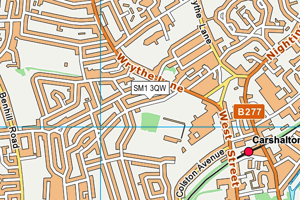 SM1 3QW map - OS VectorMap District (Ordnance Survey) SM1 3QW map - OS VectorMap District (Ordnance Survey)