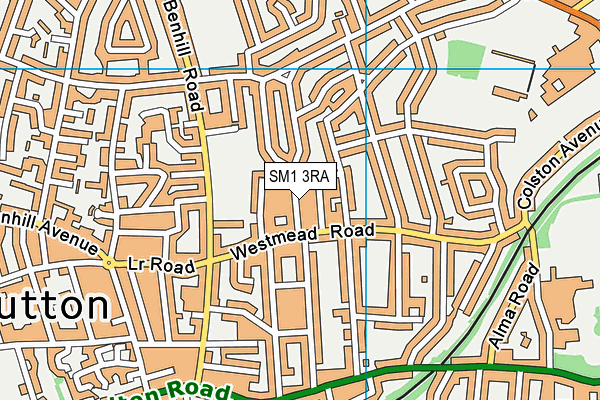 SM1 3RA map - OS VectorMap District (Ordnance Survey) SM1 3RA map - OS VectorMap District (Ordnance Survey)