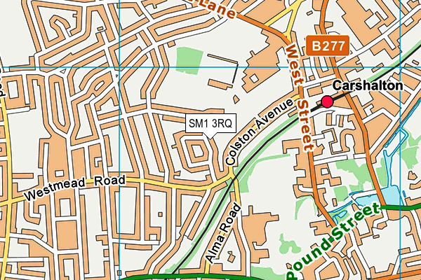 SM1 3RQ map - OS VectorMap District (Ordnance Survey) SM1 3RQ map - OS VectorMap District (Ordnance Survey)