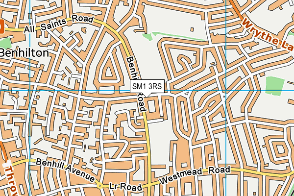 SM1 3RS map - OS VectorMap District (Ordnance Survey) SM1 3RS map - OS VectorMap District (Ordnance Survey)