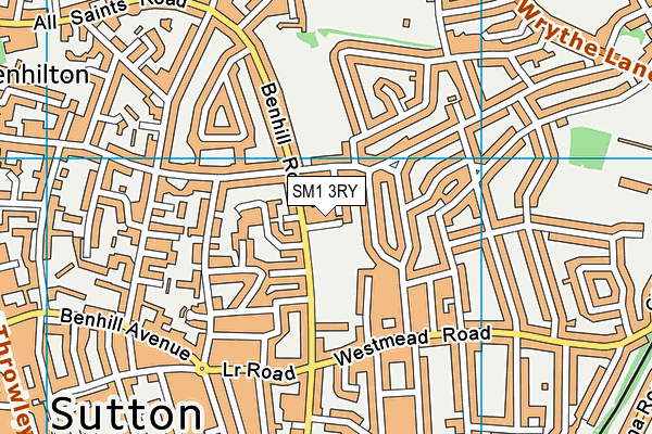 SM1 3RY map - OS VectorMap District (Ordnance Survey) SM1 3RY map - OS VectorMap District (Ordnance Survey)