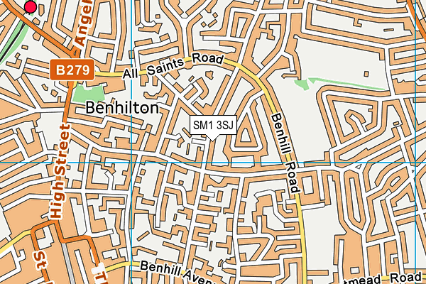SM1 3SJ map - OS VectorMap District (Ordnance Survey) SM1 3SJ map - OS VectorMap District (Ordnance Survey)
