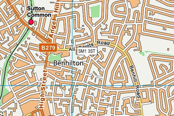 SM1 3ST map - OS VectorMap District (Ordnance Survey) SM1 3ST map - OS VectorMap District (Ordnance Survey)