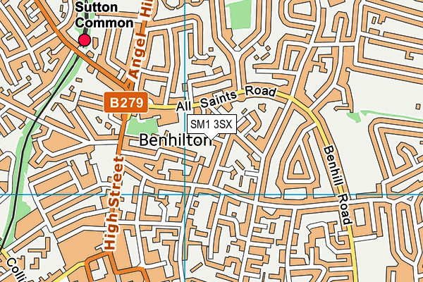 SM1 3SX map - OS VectorMap District (Ordnance Survey) SM1 3SX map - OS VectorMap District (Ordnance Survey)