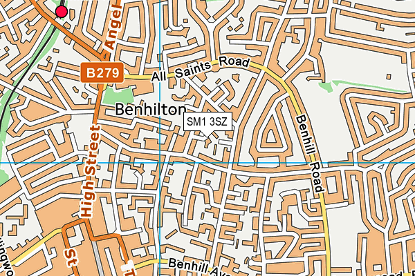 SM1 3SZ map - OS VectorMap District (Ordnance Survey) SM1 3SZ map - OS VectorMap District (Ordnance Survey)